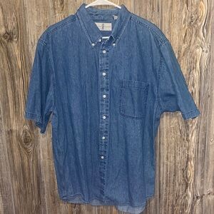 Denim Button Up T-shirt River Trader Men’s Size XL